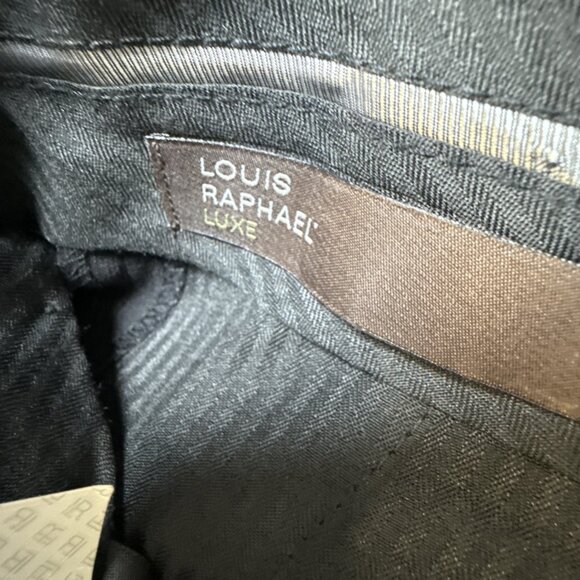 Louis Raphael 100% Wool Dress Pant Men 44R 38W Pleated Front Black UnHemmed NWT - Picture 7 of 11